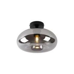 Qazqa plafondlamp busa zwart e27