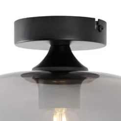 Qazqa plafondlamp busa zwart e27