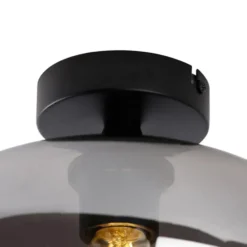 Qazqa plafondlamp busa zwart e27