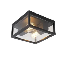 Qazqa plafondlamp charlois zwart e27