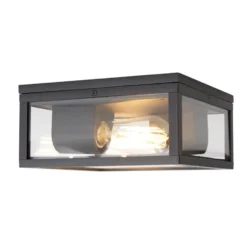 Qazqa plafondlamp charlois zwart e27