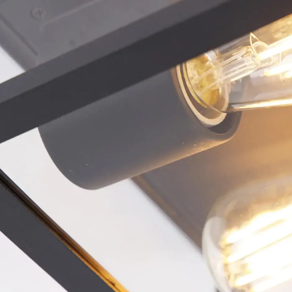 Qazqa plafondlamp charlois zwart e27