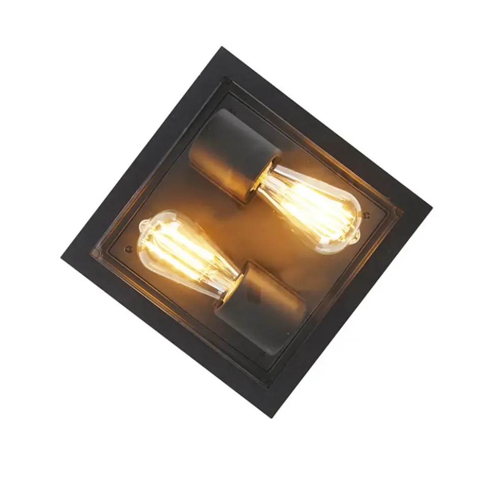 Qazqa plafondlamp charlois zwart e27