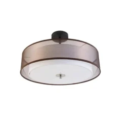 Qazqa plafondlamp drum duo bruin e27
