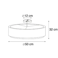 Qazqa plafondlamp drum duo bruin e27