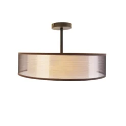Qazqa plafondlamp drum duo bruin e27