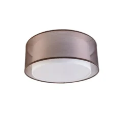 Qazqa plafondlamp drum duo bruin e14