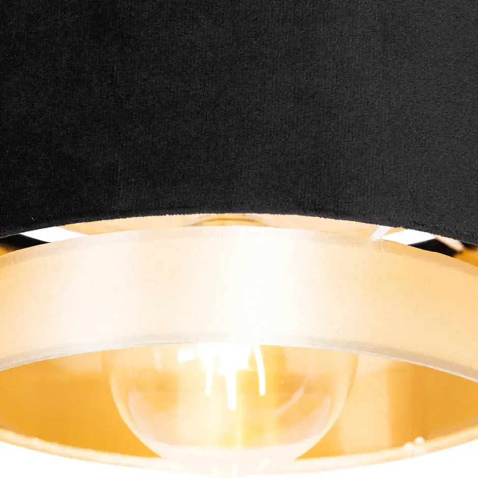 Qazqa plafondlamp elif zwart e27