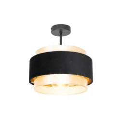 Qazqa plafondlamp elif zwart e27