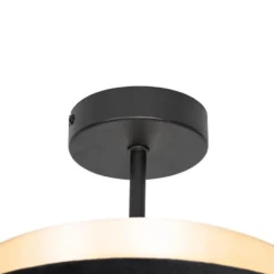 Qazqa plafondlamp elif zwart e27