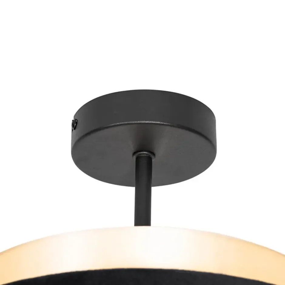 Qazqa plafondlamp elif zwart e27