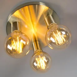 Qazqa plafondlamp facil goudkleurig e27