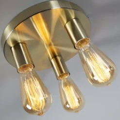 Qazqa plafondlamp facil goudkleurig e27
