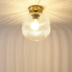 Qazqa plafondlamp karel goudkleurig e27