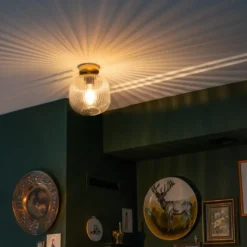 Qazqa plafondlamp karel goudkleurig e27