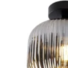 Qazqa plafondlamp karel zwart e27