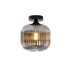 Qazqa plafondlamp karel zwart e27