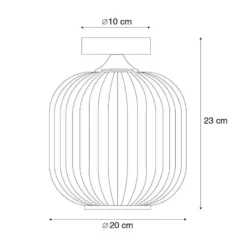 Qazqa plafondlamp karel zwart e27