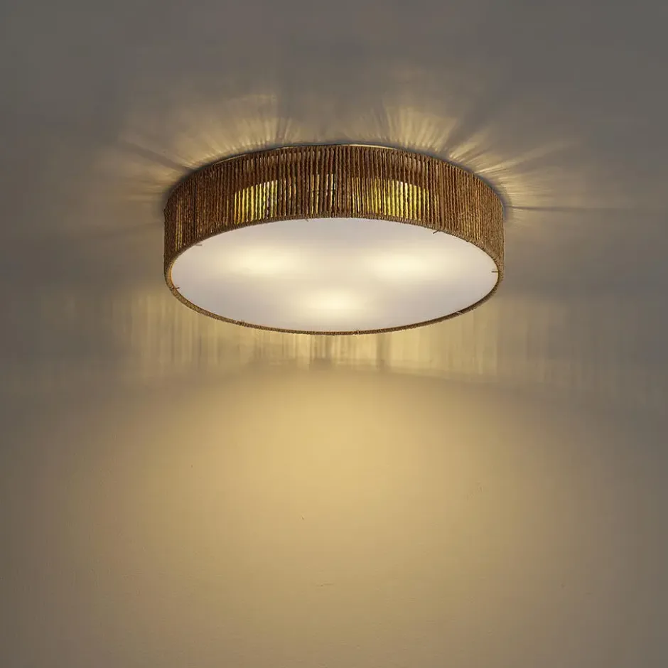 Qazqa plafondlamp luz beige e27