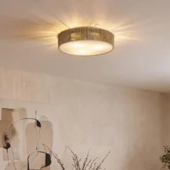 Qazqa plafondlamp luz beige e27