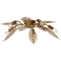 Qazqa plafondlamp met meerdere armen botanica goudkleurig e14