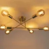 Qazqa plafondlamp met meerdere armen sydney goudkleurig e27