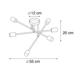 Qazqa plafondlamp met meerdere armen sydney goudkleurig e27
