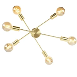 Qazqa plafondlamp met meerdere armen sydney goudkleurig e27