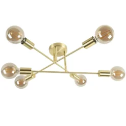 Qazqa plafondlamp met meerdere armen sydney goudkleurig e27