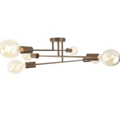 Qazqa plafondlamp met meerdere armen sydney bronskleurig e27