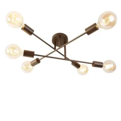 Qazqa plafondlamp met meerdere armen sydney bronskleurig e27