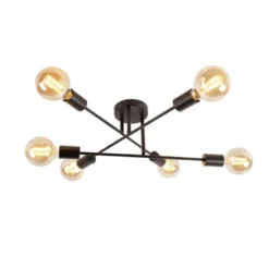 Qazqa plafondlamp met meerdere armen sydney zwart e27