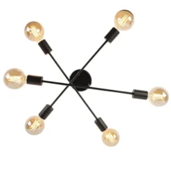 Qazqa plafondlamp met meerdere armen sydney zwart e27