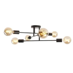 Qazqa plafondlamp met meerdere armen sydney zwart e27