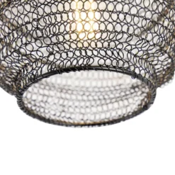 Qazqa plafondlamp nidum zwart e27
