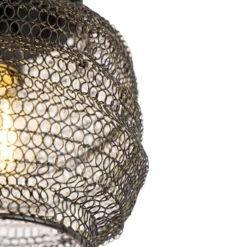 Qazqa plafondlamp nidum zwart e27