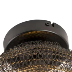 Qazqa plafondlamp nidum zwart e27