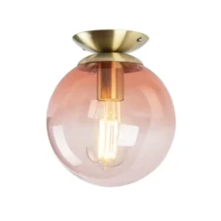 Qazqa plafondlamp pallon roze e27