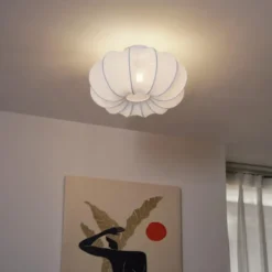 Qazqa plafondlamp plu ayesha wit e27
