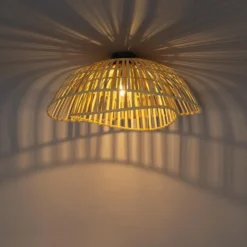 Qazqa plafondlamp pua beige e27
