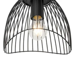 Qazqa plafondlamp pua zwart e27