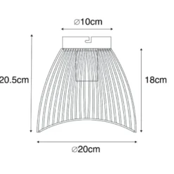 Qazqa plafondlamp pua zwart e27