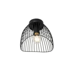 Qazqa plafondlamp pua zwart e27