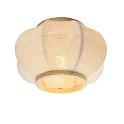 Qazqa plafondlamp rob beige e27