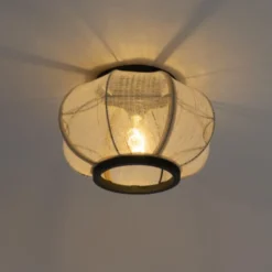 Qazqa plafondlamp rob beige e27