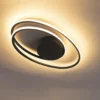 Qazqa plafondlamp rowan zwart geïntegreerde led