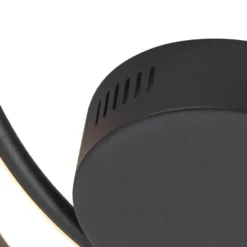 Qazqa plafondlamp rowan zwart geïntegreerde led