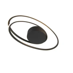 Qazqa plafondlamp rowan zwart geïntegreerde led
