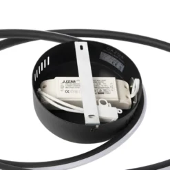 Qazqa plafondlamp rowan zwart geïntegreerde led