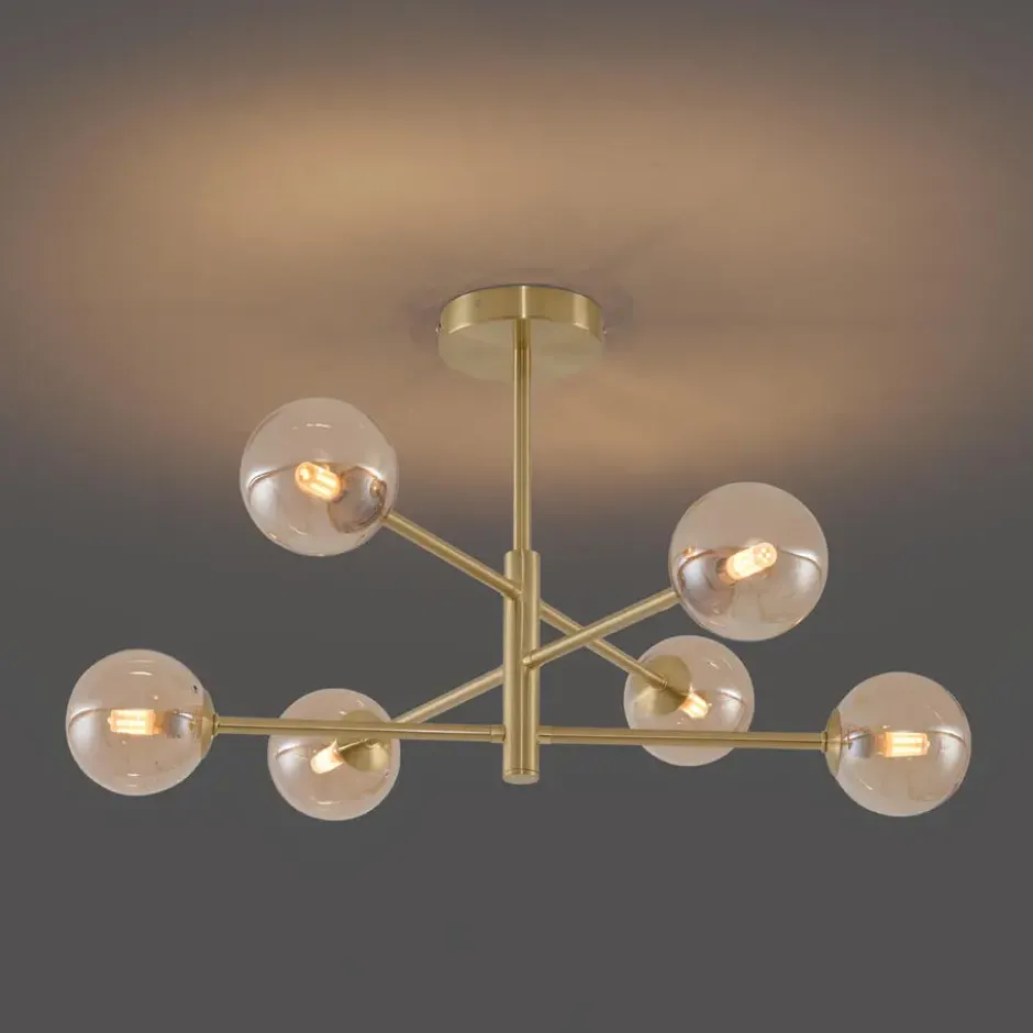 Qazqa plafondlamp ryan goudkleurig g9